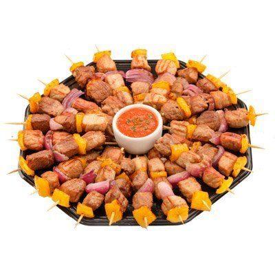 Мини-шашлычки из свиной шейки с овощами (10 шт) Мини-шашлычки из свиной шейки с овощами (10 шт)