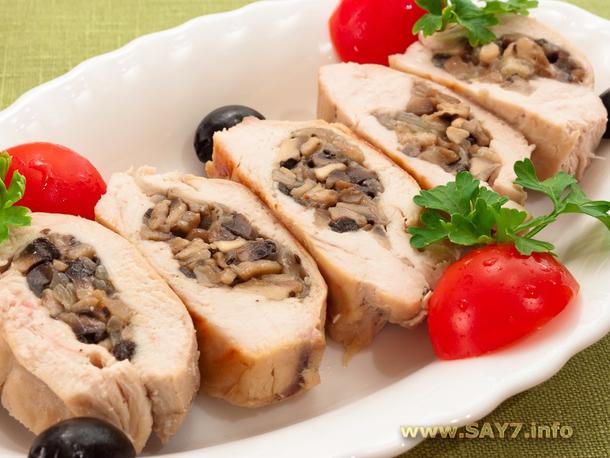 Филе куриное фаршированное грибами Филе куриное фаршированное грибами